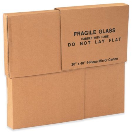 BOX PACKAGING Mirrors Boxes, 30"L x 3-1/2"W x 40"H, Kraft 30404PCMC